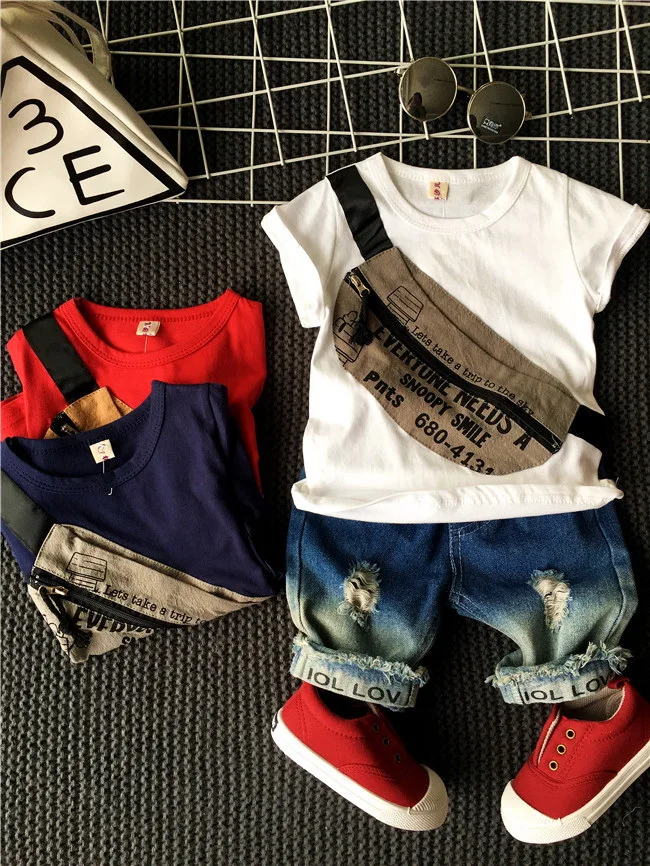 

2019 boys sets of clothes for summer suit boy's short sleeve T-shirt + shorts 2pcs set boys Clothing Set 2-6years