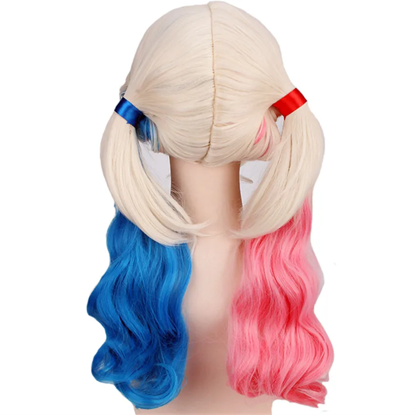 18inch Synthetic Anime Wig Wavy Harley Quinn Suicide Squad Pigtail Cosplay Wig eBay