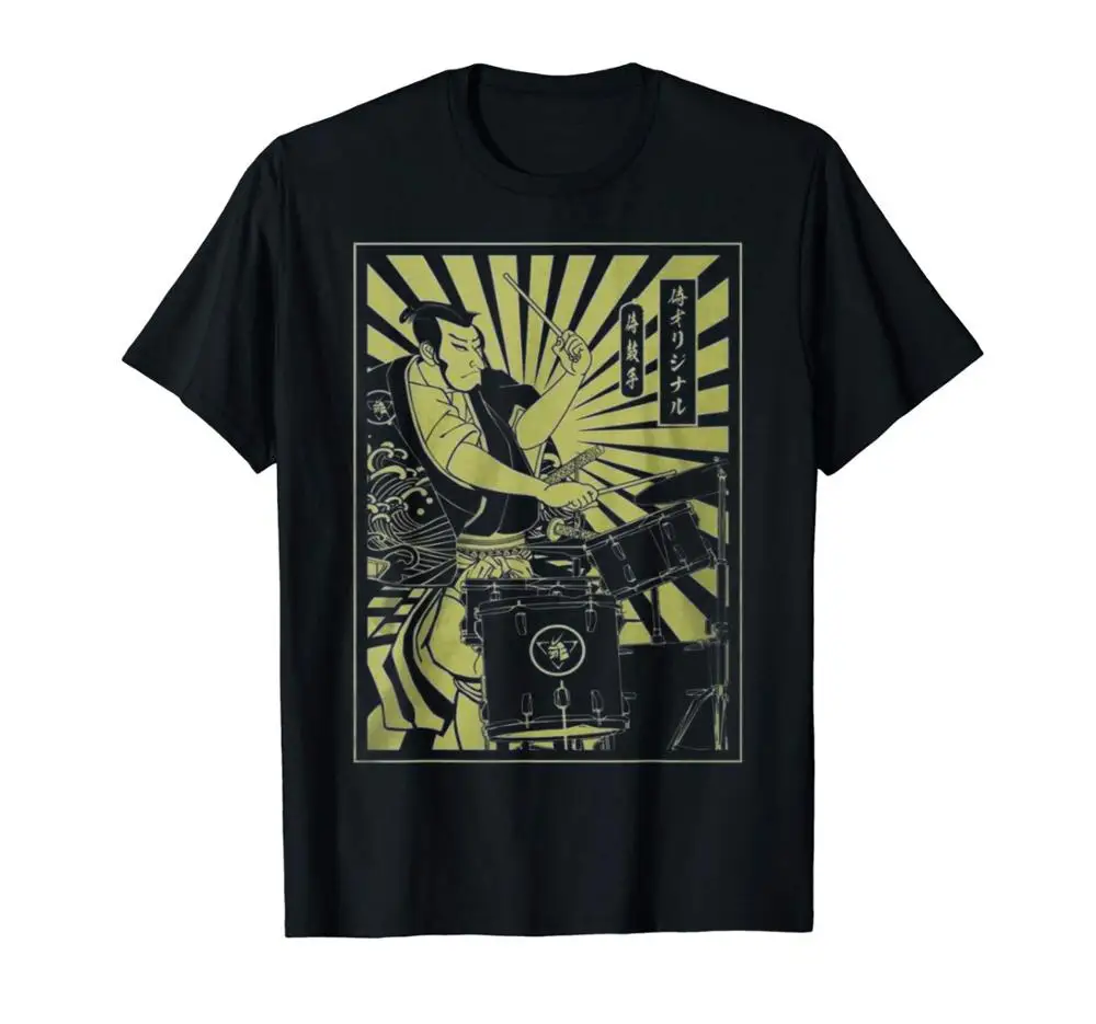 

Drummer Samurai Funny T Shirt Summer 2019 Short Sleeve Plus Size Print Men T Shirt Summer Army T Shirt
