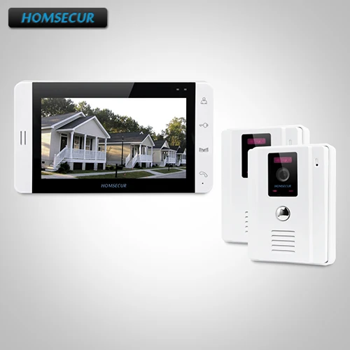 

HOMSECUR 7" Video Door Phone Intercom System+IR Night Vision for Home Security 2C1M:TC011-W Camera(White)+TM703-W Monitor(White)