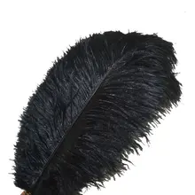Черные страусиные перья 15-75 см 6-30 дюймов вечерние карнавальные Свадебные украшения натуральные страусиные перья для рукоделия