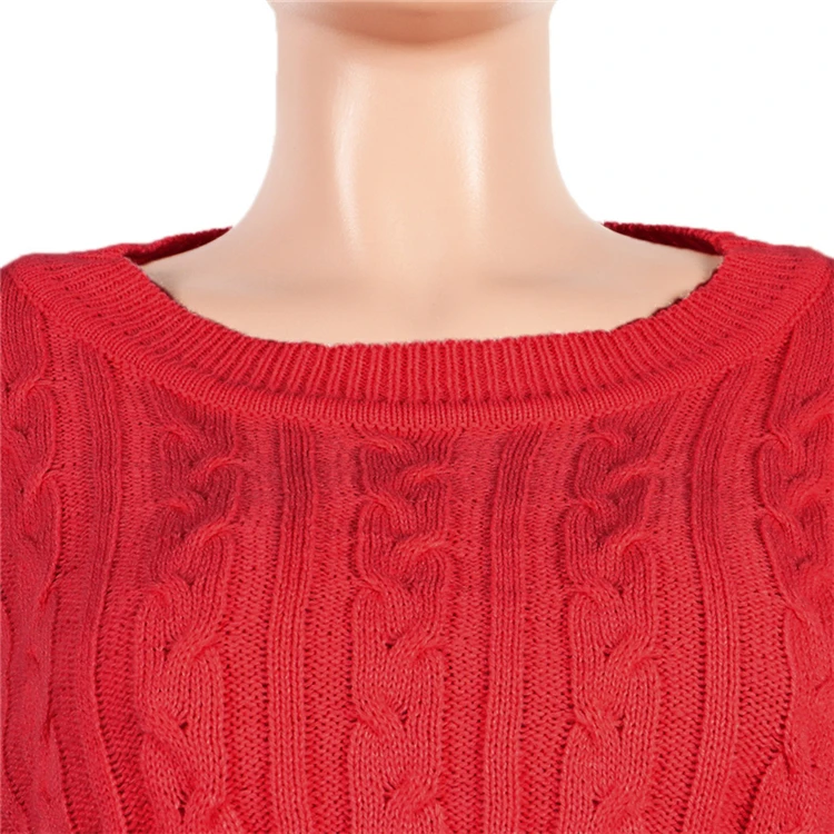 Adogirl Рождественский красный женский вязаный свитер комплект из двух предметов Свободный укороченный Топ с длинным рукавом шорты с высокой талией осенне-зимняя одежда