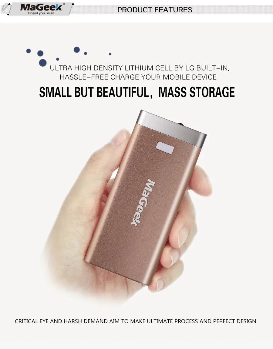 MaGeek Power Bank 6400mAh External Backup Battery Portable  for iPad iPhone Samsung HTC LG Cell Phones external battery