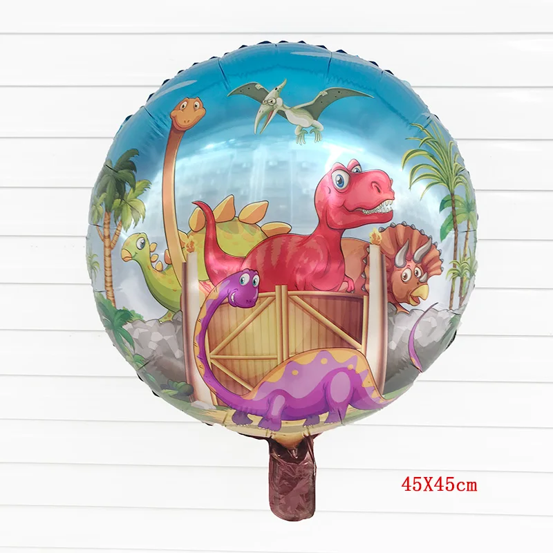 

10pcs 45X45cm Dinosaur Blast Balloons Happy Birthday Aluminum Foil Mylar Helium Globos Baby Boy Party Decoration Supplies Toys