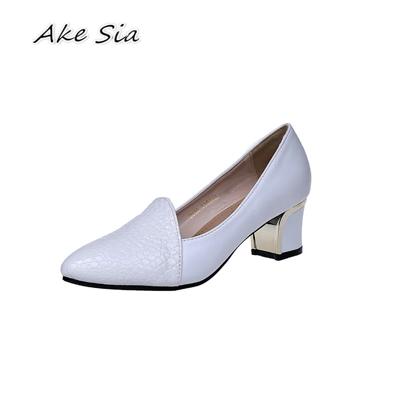  2019 spring new high heels female thick with professional high heels women's shallow mouth pointed 