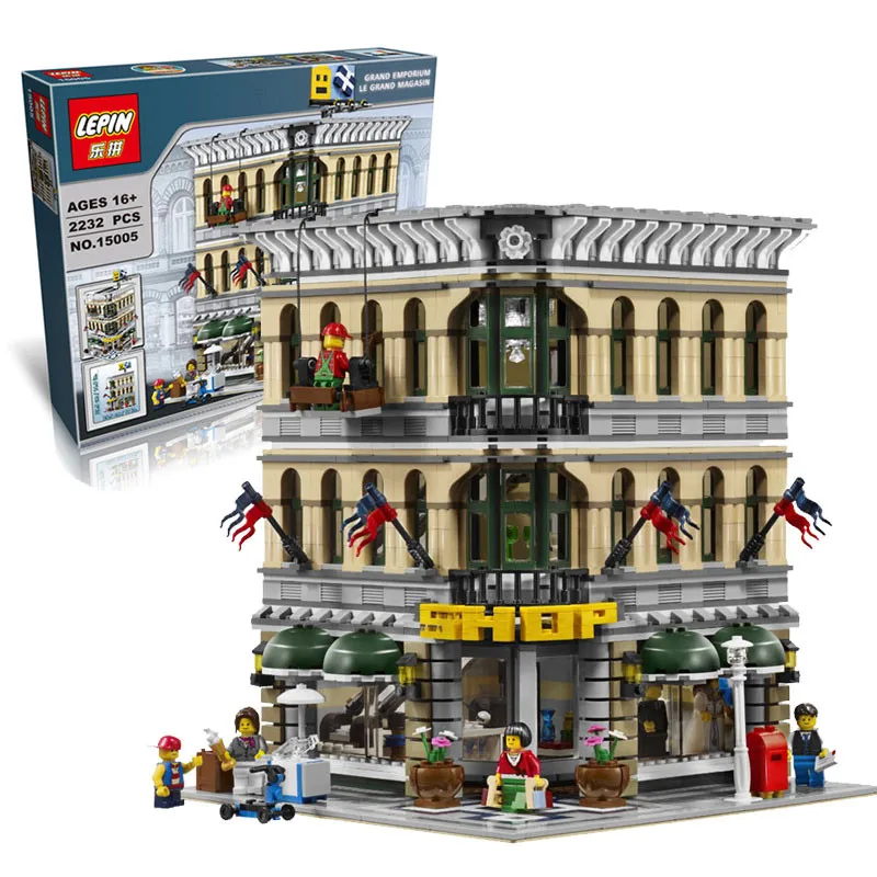 

2018 LEPIN 15005 NEW 2232Pcs City Grand Emporium Model Building Blocks Kits Brick Toy Compatible 10211