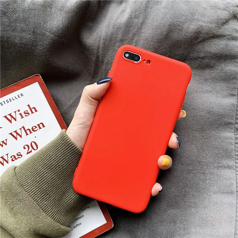 Чехол для Vivo V11 Pro Y81 Y81i Y81S Y85 V9 Y71i Y53 чехол мягкий Карамельный цвет простой, матовый много Цвета чехол сумка для мобильного телефона Coque - Цвет: Красный