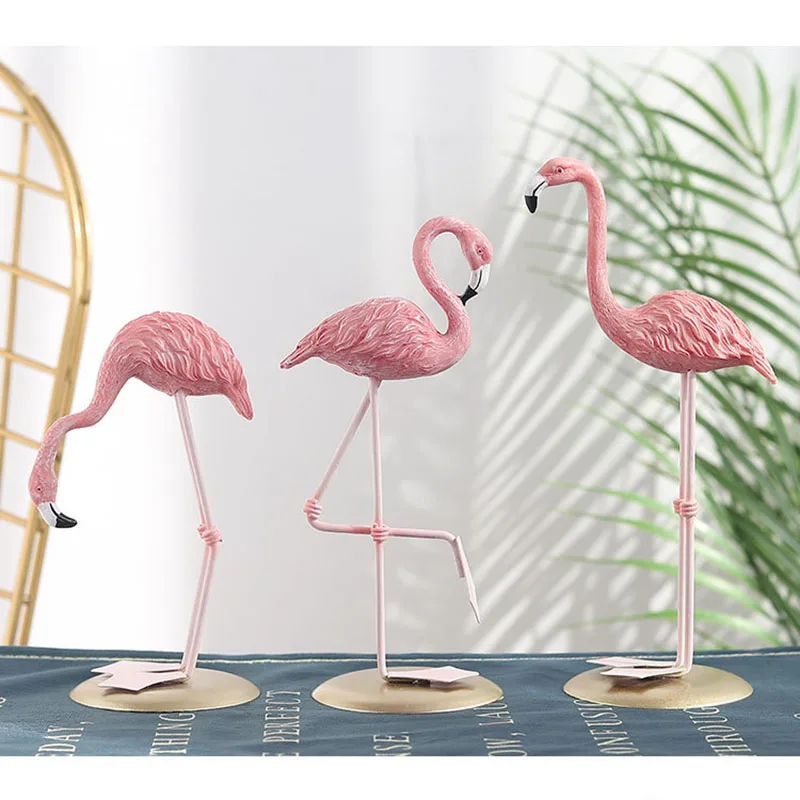 Flamingo Decoration Cute Animal Shaped Resin Metal Ornament Tabletop Decoration Living Room Bedroom Home Garden Yard Decoration (6)