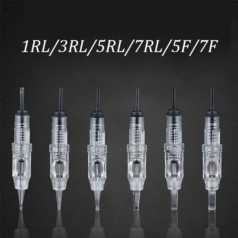 

100PCS 600D-G Agulha Easy Click Permanent Makeup Needle 1R/3R/5R/7R Flat Cartridge Needles for Rotary Tattoo Machine Pen Kits