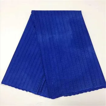 

Simple Plain Royal blue Polish Cotton Lace For Men Or Woman African Voile Lace Swiss Fabric High quality 5 yards On Sale