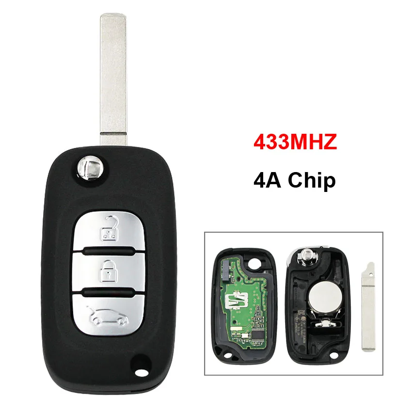 OEM 3 кнопки Складной флип дистанционный ключ дистанционного управления брелок 433 МГц 4A чип для Mercedes Benz Smart Fortwo 453 Forfour
