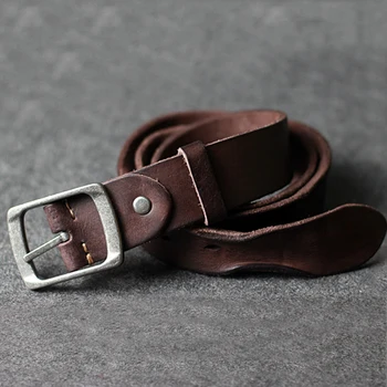 

winter genuine leather belt for men super quality buckle men's belts cow skin leather strap width thong free shipping