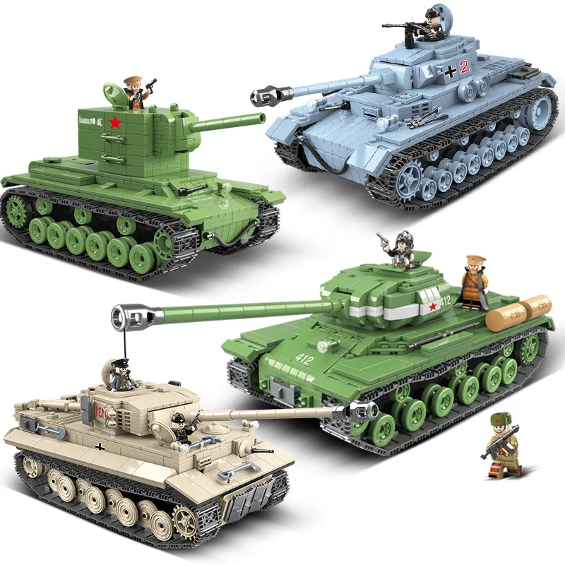 

Military Series Army Heavy Tank Building Blocks SWAT WW2 Technic Compatible Legoed Creative Bricks Figures Toy for Boys Children