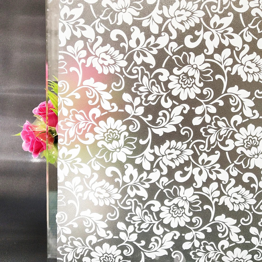 us 21 23 14 off waterproof window glass stickers film white flower contact paper decorative film home bedroom bathroom privacy film 75 x 400 cm in flower contact paper