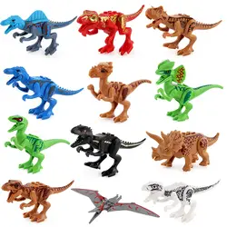 12 шт фигурки динозавров игрушки для детей DIY головоломка Монтессори строительные блоки Playset вечерние Образование игрушка животных детские