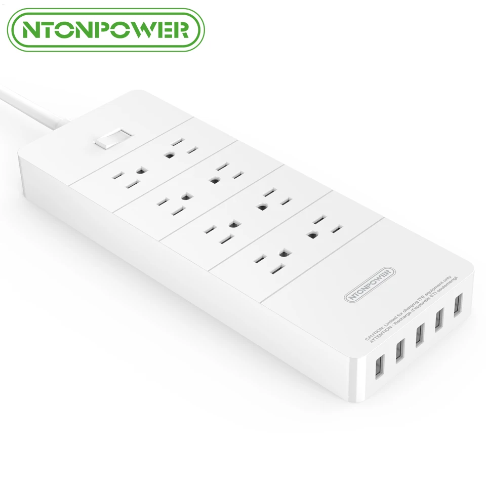 Multi Usb Wall Charger with 8 AC Outlet 2.4A US Plug 1.5M Power Cord