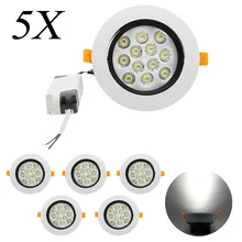 5X Светодиодный прожектор 12 Вт светодиодный потайной шкаф настенный точечный потолочный светильник для домашнего освещения пуховая лампа с светодиодный приводом холодный белый теплый
