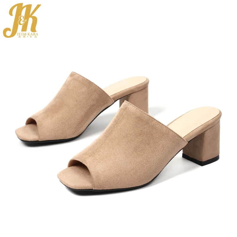 open toe square heels