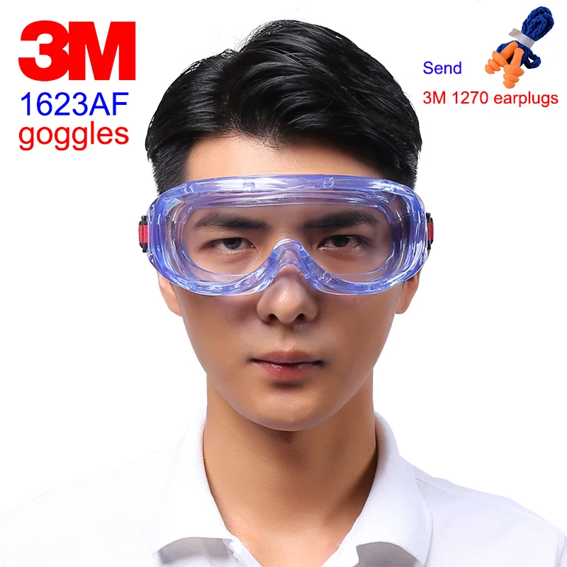 3M 1623AF protective glasses Big vision Chemistry safety goggles Anti