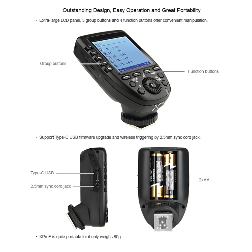 Pre-Sale New Arrival Godox TTL II 2.4G Wireless X system High-speed with Big LCD Screen Transmitter Xpro-F For Fuji (49)