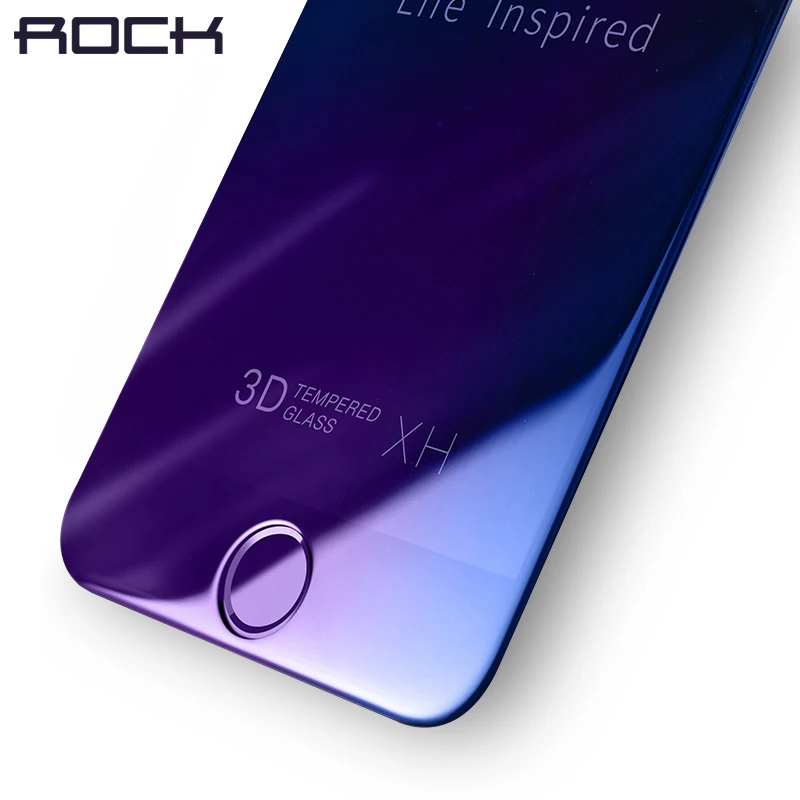 ROCK 3D Full Screen Protector Tempered Glass For iPhone 7 6 6s plus Anti Blue Light Soft Edge 3D Curved Full Cover Glass Film
