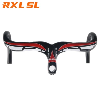 

RXL SL Bicycle Handlebar Carbon 400/420/440mm 3K Glossy Handlebars Road Bike With Stem 28.6mm Carbon Fiber Road Bike Handlebar