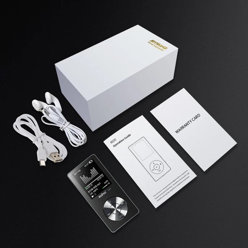 Металлический mp3-плеер без потерь HiFi MP3 музыкальный плеер с высококачественным звуковым динамиком электронная книга fm-радио часы(черный