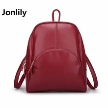 Jonlily High Quality PU Backpack Retro College Style Student BagS Travel Cute beautiful beautifully minimalist fashion-GL006