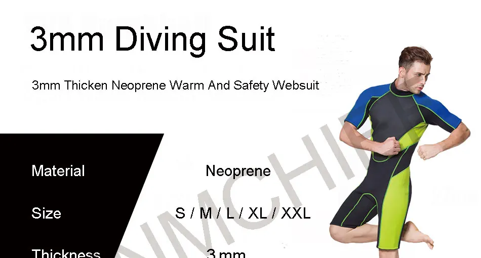 Лето 3 мм неопрен с короткими рукавами гидрокостюм для мужчин подводное погружение Подводная охота зима теплый полный тело купальник для серфинга вверх по тесту