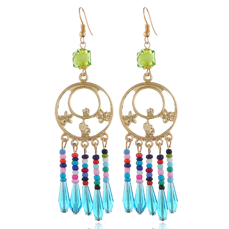 

FLDZ 2019 Tassel Long Drop Earring For Women Fashion Jewelry Accessories Crystal Metal Trendy Statement Earrings Modern Gifts