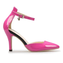 Neueste Sommer Stil Knöchelriemen Frauen Party Pumps High Heels spitzen Zehen Für Frauen Sexy Damen Brautschuhe 8 farben Auf verkauf