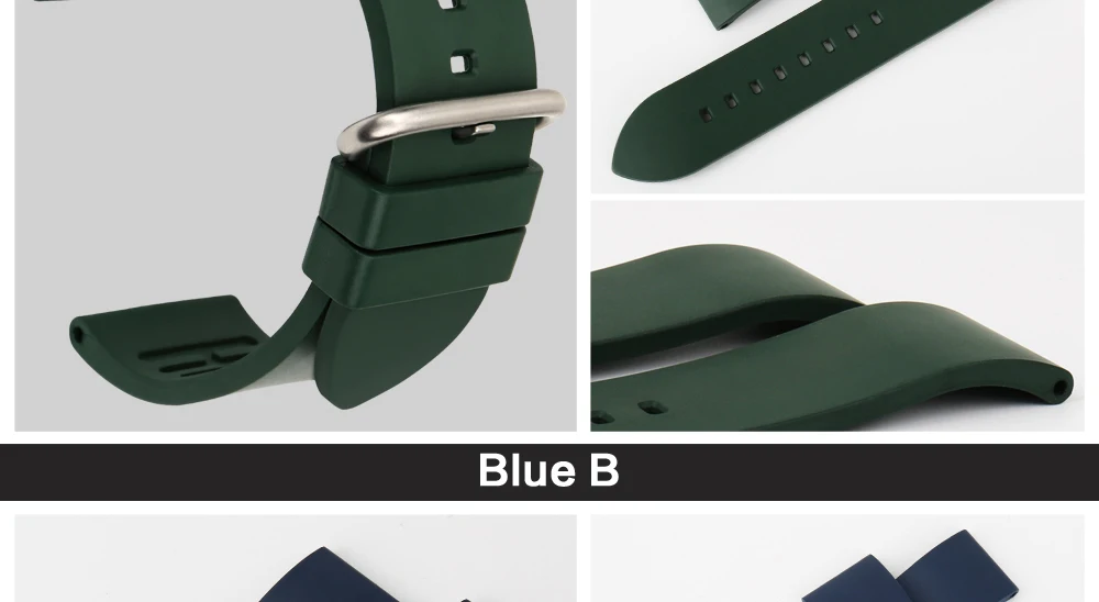 MAIKES модный ремешок для часов 20 мм 22 мм 24 мм фторкаучуковый ремешок для часов аксессуары для часов Ремешок для часов для huawei GT Seiko Citizen Watch