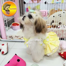 Four Colors Spring Summer Dog Dress Dresses Pet Skirt Skirts cat Clothing Supplies Dog Pet Apparel Personalize Design Hand Made
