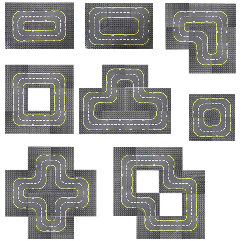 

Big Size Baseplate City Road Street Base Plate Straight Curve DIY Building Blocks Sets LegoINGLs Duplo Bricks Toys for Children