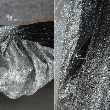 

Encrypted sequins shiny black stamping beaded clothing designer fabric for patchwork bazin riche getzner tissus telas por metros