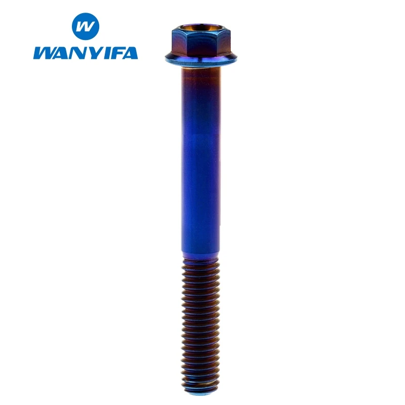 Wanyifa M8x15 20 25 30 35, 40 45 50 55 60 65 мм с коротким фланцем Головкой Винт С Титановым болтом для дисковые велосипедные тормозные цвета: золотистый, голубой цвет