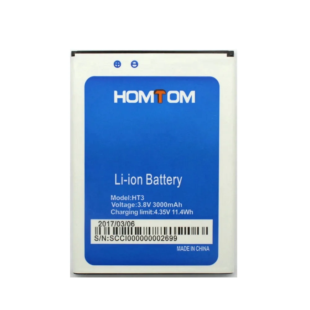 

2019 High Quality New Backup HT3 Battery For Homtom HT3 HT3 Pro 3.8V 3000mAh Replace Mobile Phone Batteries In Stock Recharge