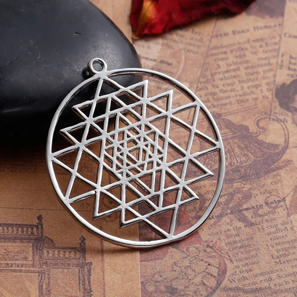 DoreenBeads медный серебристый цвет золотой Sri Yantra медитация Полые Подвески DIY