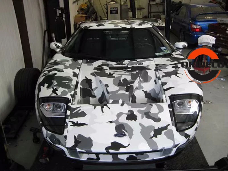 black white gray camo vinyl car foil 2
