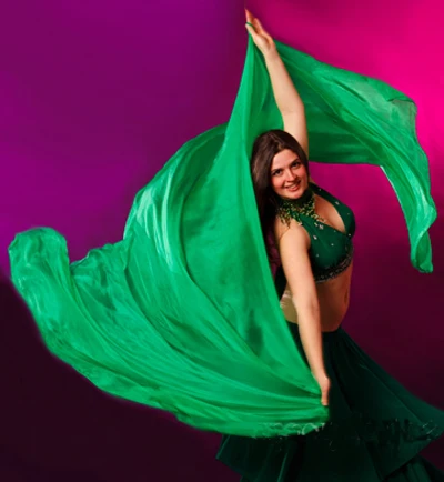 Натуральный шелк живота Танцы шелковая вуаль для ориентального танца белый красные, синие фиолетового цвета много Цвета - Цвет: Green