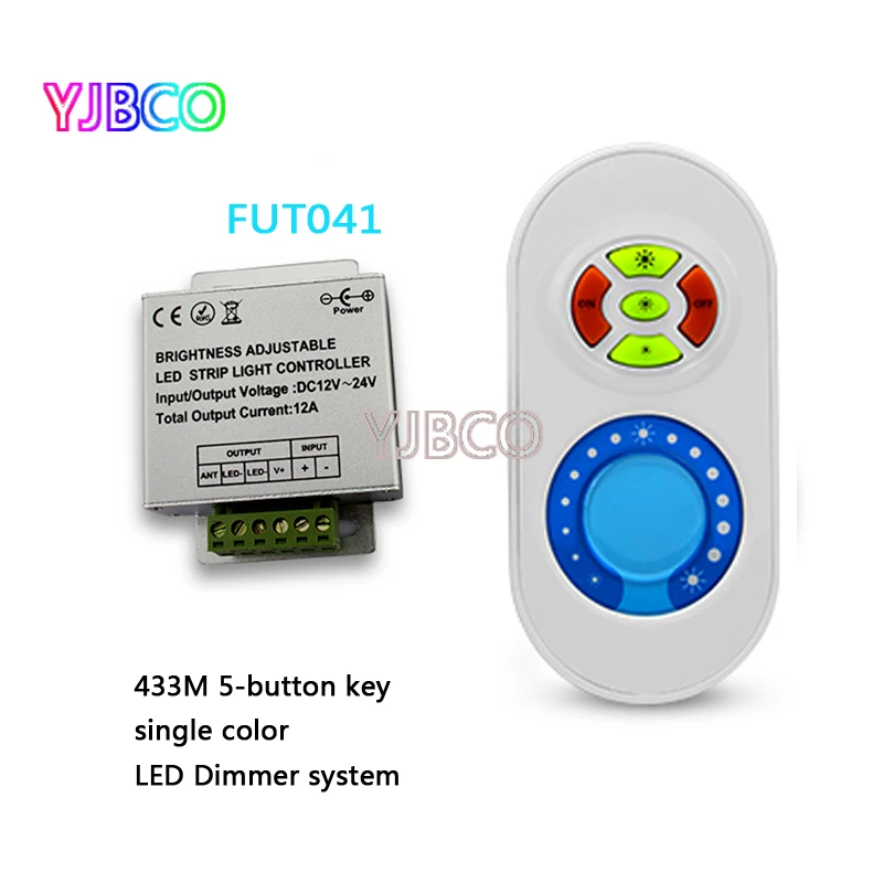 

Mi.Light 433MHz FUT041 output 10A single color LED Strip Dimmer for led single color strip light,DC12V-24V