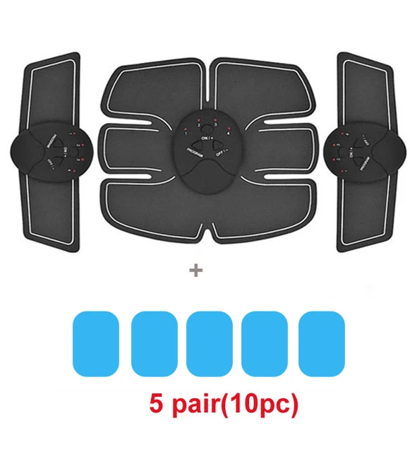Умный ems стимулятор мышц ABS брюшной тонизатор мускулов для тела фитнес хип-тренажер для формирования патч стройнящий тренажер унисекс - Цвет: 3in-5pair