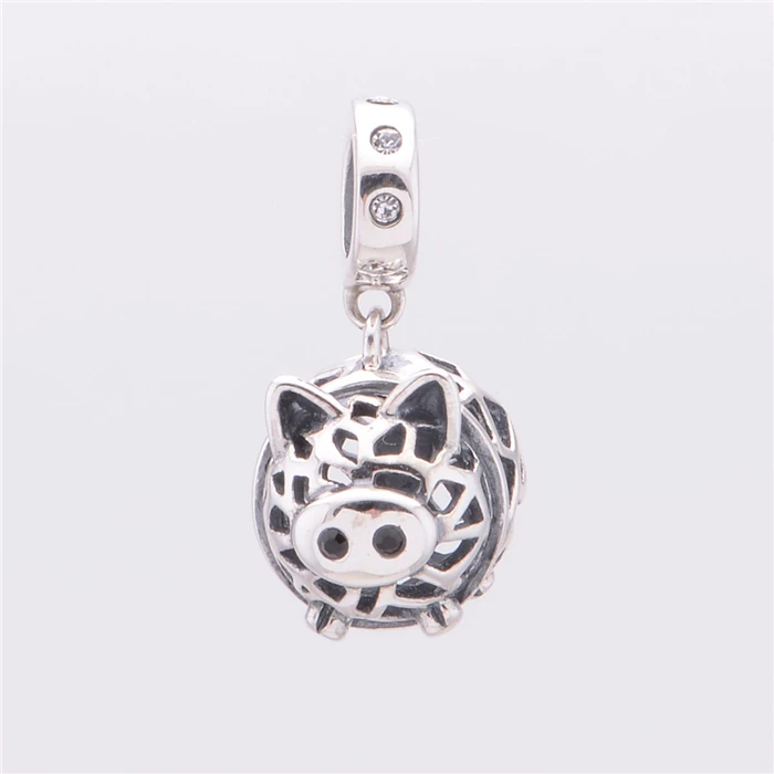 

Pig charms pendant for woman jewelry making fit original European bracelet Sterling Silver Jewelry beads Pig beads