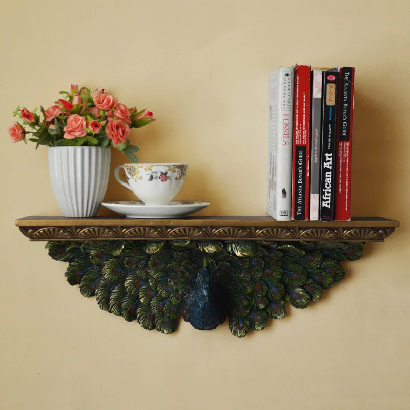 

Southeast Asian style resin peacock wall hanging table partition shelf home decoration bookshelf statue decoration