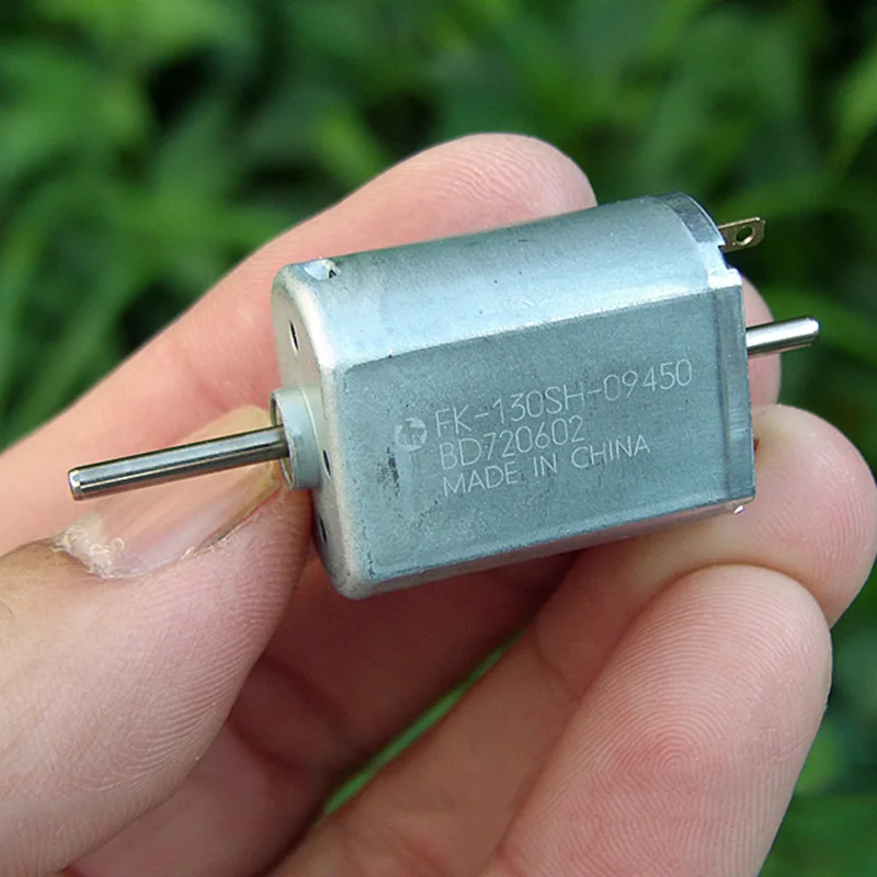 

Brand new Mabuchi 130 Micro DC Motor FK-130SH-09450 2mm Diameter Double Shaft 12V~24V High Speed Mini Carbon Brush Motor DIY Toy