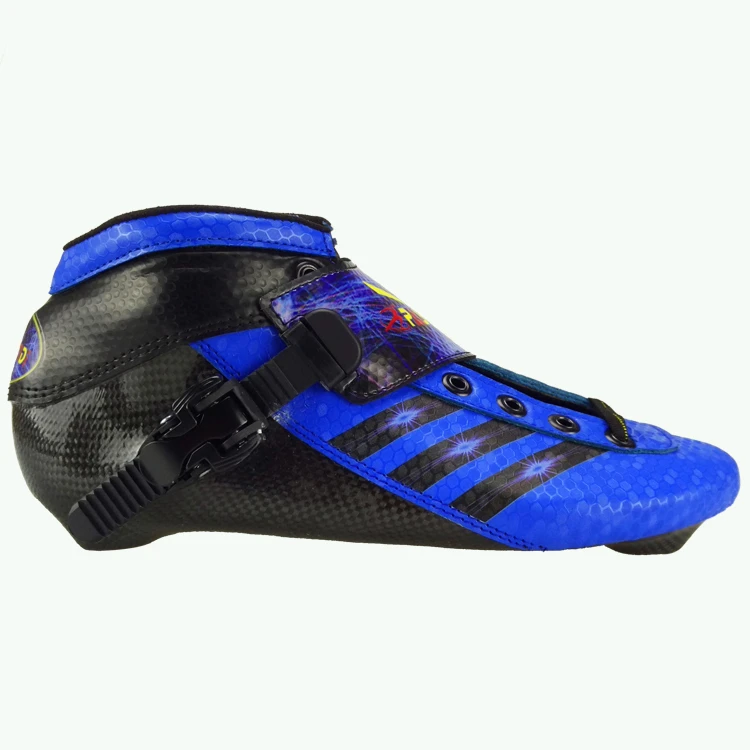 PASENI المهنية الكربون الألياف سباق سرعة أحذية تزلج الكبار/الطفل سباق الأزرق الجليد الأحذية أعلى مستوى مضمنة التزلج الأحذية