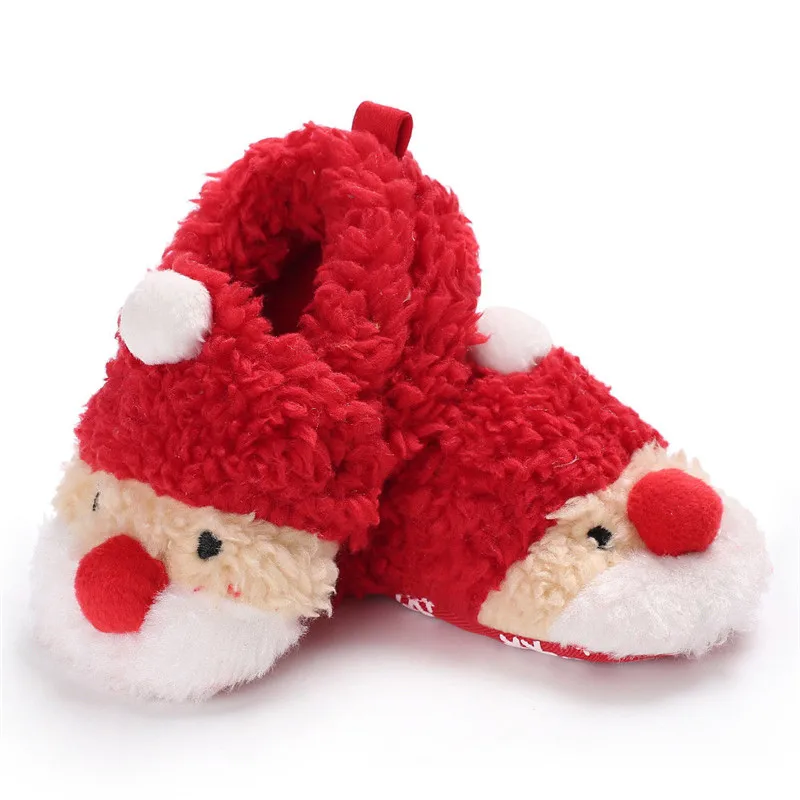 Рождественская зимняя теплая обувь противоскользящая детская обувь для новорожденных девочек и мальчиков мягкая зимняя обувь спортивная для детей от 0 до 18 месяцев