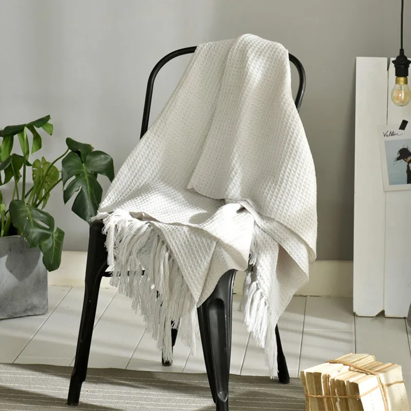 

Nordic Bedtail Blanket Sofa Office Air Conditioning Blanket Waffle Nap Shawl Casual Blanket Single Blanket