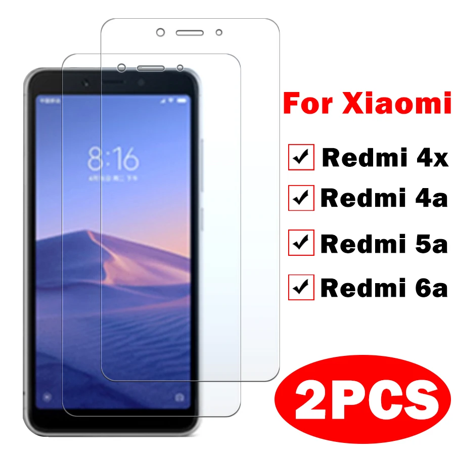 Защитное стекло для xiaomi redmi 6 a 6a 2 шт. защитное xiomi red mi 5a 4a 4x5 4x4 стеклянная пленка resmi