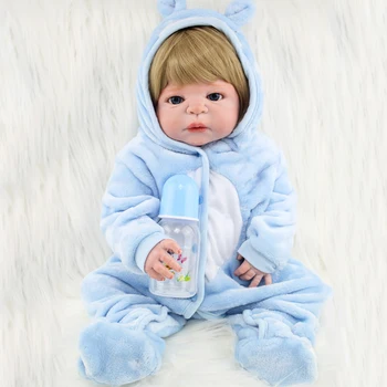 

Real Live Dolls Sky Blue Baby Boys Fashion Christmas Gifts for Kids Full Silicone Sleep Accompany Dolls Lifelike Reborn Dolls
